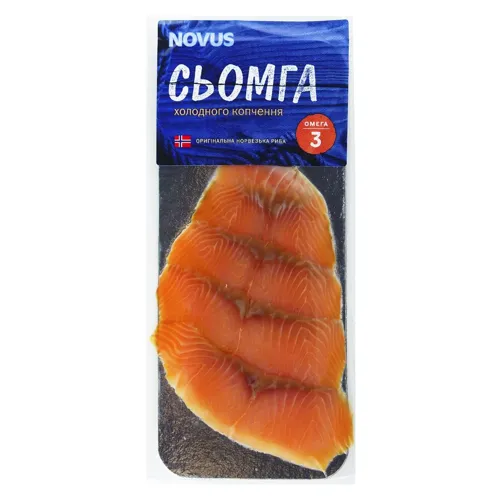 Сьомга Novus холодного копчення нарізана 80г