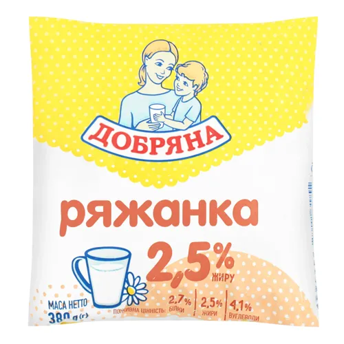 Ряжанка 2.5% Добряна м/у 380г