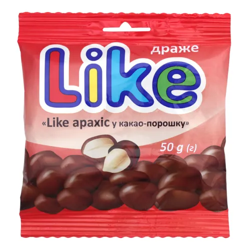 Драже в какао-порошку Like Арахіс Стимул м/у 50г