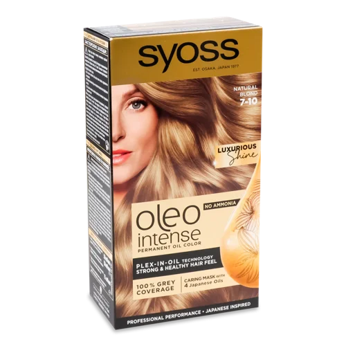 Краска для Волос Syoss Oleo Intense 7-10 Натуральний Світло-Русий, в/ґ, 1 г