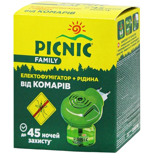 Електрофумігатор Picnic family від комарів 45ночей 30мл
