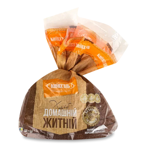 Хліб «Київхліб» «Домашній» житній половинка нарізаний