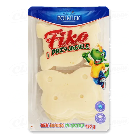 Сир Polmlek «Гауда» «Фіко та друзі» 45% з коров'ячого молока, 150г