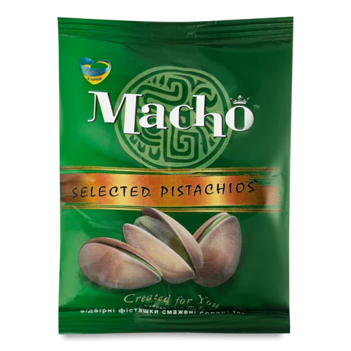 Фісташки Смажені Солоні Вищого Ґатунку Macho, 100г