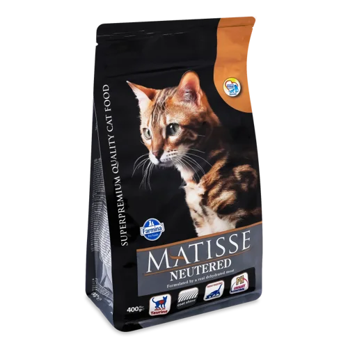 Корм Повнораціонний Для Дорослих Кастрованих Котів Neutered Matisse Farmina, в/ґ, 400г