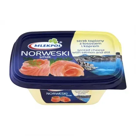 Сир плавлений 150г пастоподібний Mlekpol Norwegian taste з додаванням лосося та кропу 52% п/уп