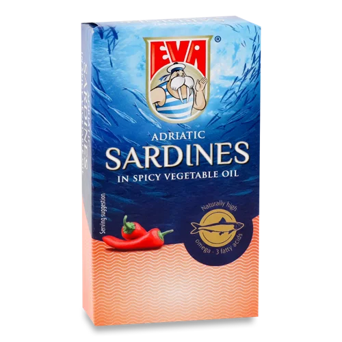 Сардини Вищого Ґатунку В Пікантній Рослинній Олії, 200г