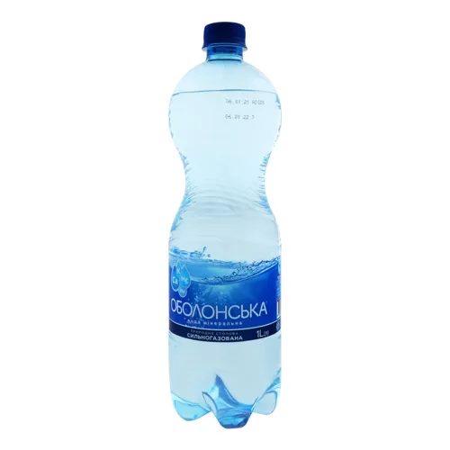 Вода мінеральна сильногазована Оболонська 1л