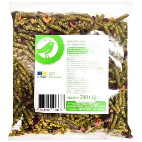 Корм Auchan гранулят для всіх видів гризунів 250г
