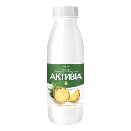 Біфідойогурт питний «Активіа» ананас 1.5%, 290г