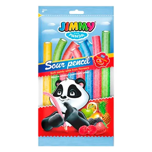 Цукерки жувальні Олівці Веселка з фруктовим смаком Jimmy 75г