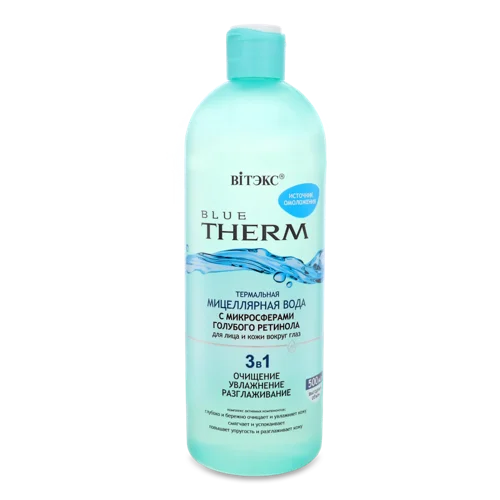 Міцелярна Вода для Обличчя та Шкіри Навколо Очей Термальна 3в1 Blue Therm Вітэкс, 500мл