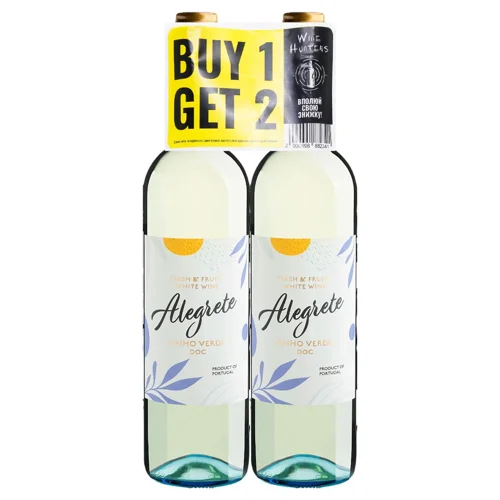 Вино Alegrete 1+1 біле н/сухе 8,5% 1,5л