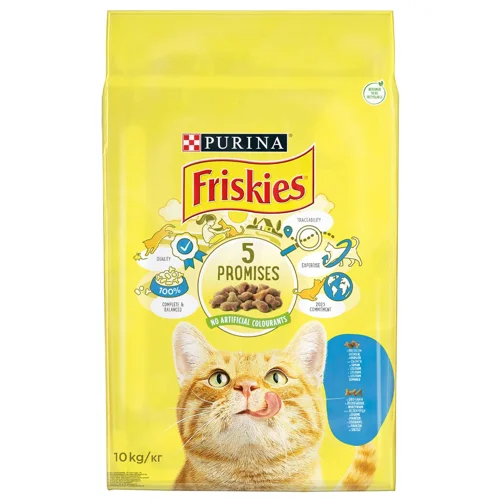 Корм сухий Friskies з лососем та овочами для котів 10кг