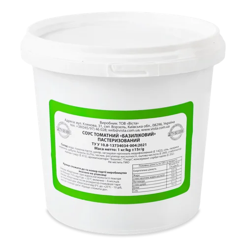 Соус Томатний Пастеризований Базиліковий, в/ґ, 1кг