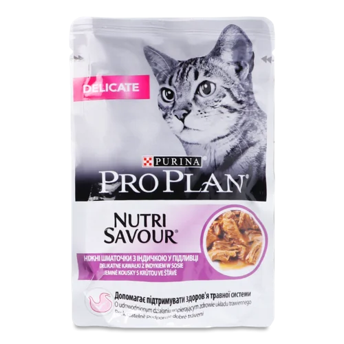 Корм Консервований Для Дорослих Котів З Індичкою Nutri Savor Delicate Pro Plan, в/к, 85г
