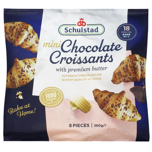 Круасани Schulstad Міні з горіхами та шоколадною начинкою заморожені 8шт*45г