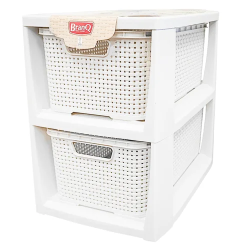 Комод BranQ Rattan на 2 ящики білий