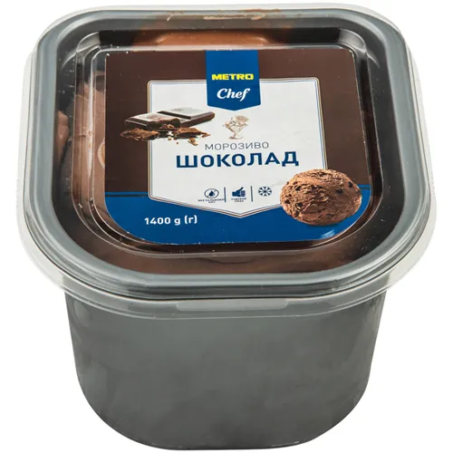 Морозиво Metro Chef Шоколад Вершкове з шоколадом 9%, 1400г