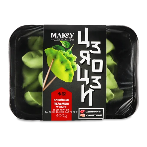 Пельмені Зі Шпинатом Та Пекінською Капустою Джяо Цзи, Заморожені, Makey, к/у, 400г