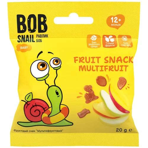 Снек фруктовий Bob Snail мультифрукт 20г