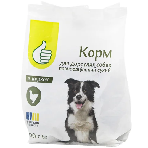 Корм сухий Auchan з курятиною для дорослих собак 400г