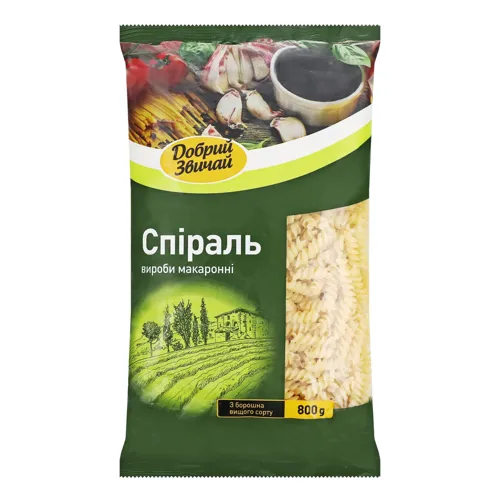Вироби макаронні Спіраль Добрий звичай м/у 800г