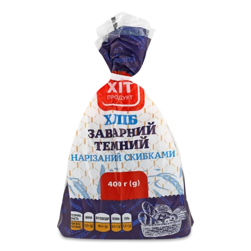 Хліб Заварний Темний, Нарізаний Скибками, в/ґ, 400г