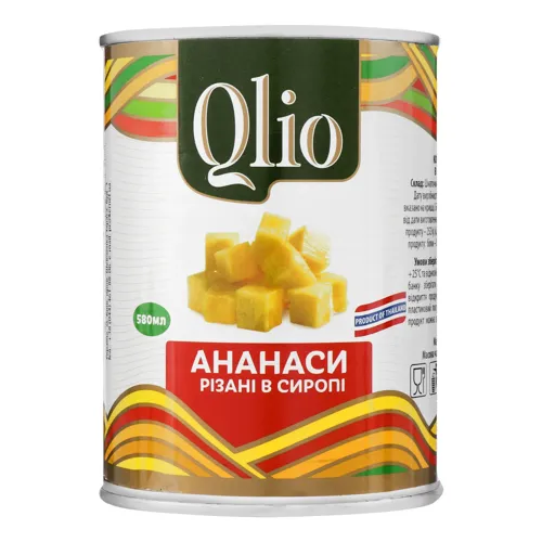 Ананаси різані в сиропі Qlio з/б 565г
