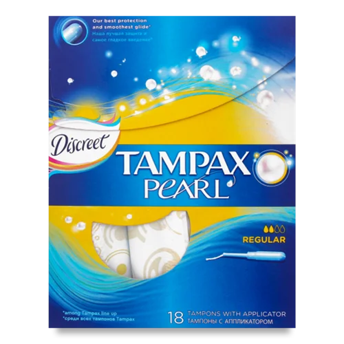 Тампони Discreet Pearl Tampax, 18 шт, з/б, вищого ґатунку