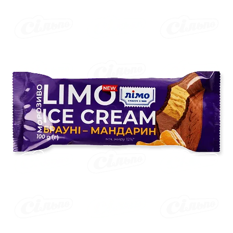 Морозиво «Лімо» брауні-мандарин брикет, 100г