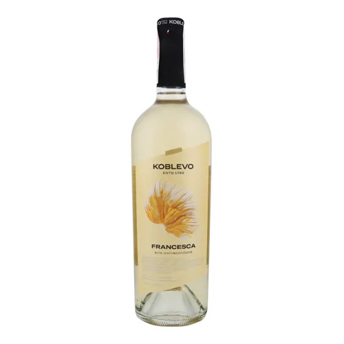 Вино 0.75л 9-12% біле напівсолодке ординарне столове Francesca Koblevo