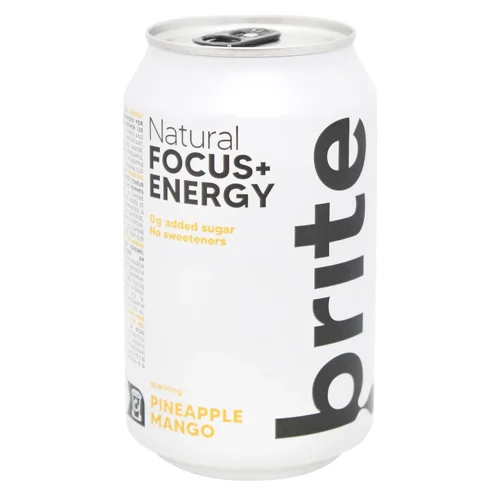 Напій енергетичний Brite Natural зі смаком ананаса та манго газований 0,33л