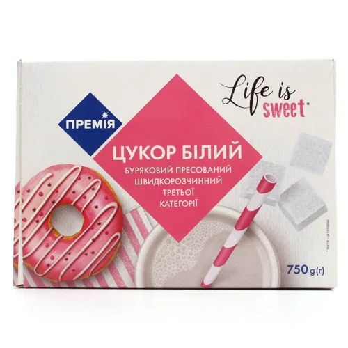 Цукор "Премія" білий пресований швидкорозчинний,750г