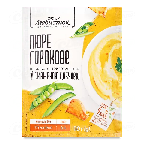 Пюре горохове Любисток зі смаженою цибулею 50г