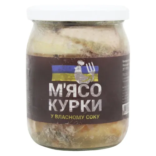 М'ясо курей у власному соку 500г