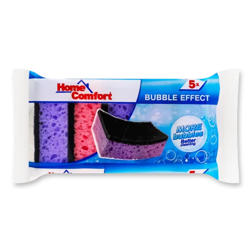 Губки Кухонні Bubble Effect Home Comfort, 5шт, м'які та абсорбуючі
