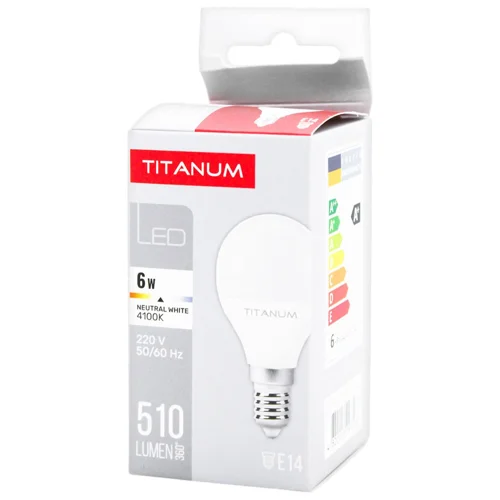 Лампа світлодіодна Titanium G45 6W E14 4100K