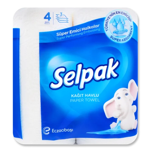 Рушники паперові Тришарові Super Emici Selpak, В/ґ, 4шт