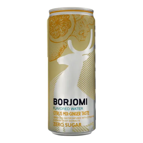 Напій безалкогольний сильногазований Citrus mix-ginger Flavored water Borjomi з/б 0.33л