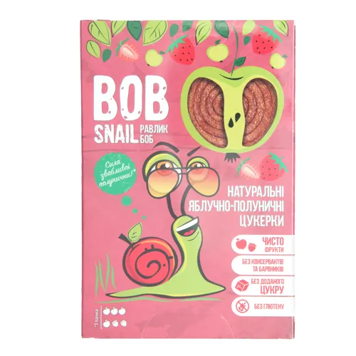 Цукерки натуральні яблучно-полуничні Bob Snail к/у 60г
