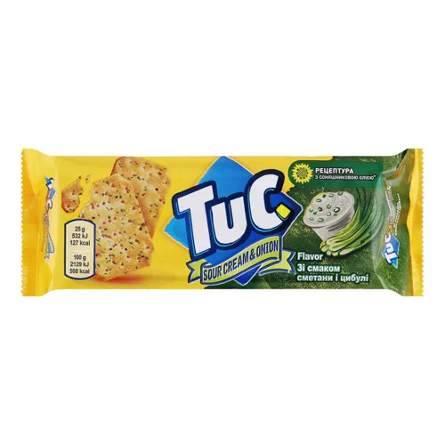 Крекер Tuc Міні зі смаком сметани та цибулі 100г