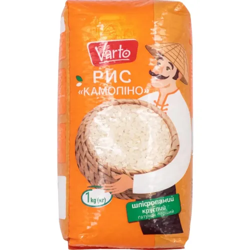 Рис Varto Камоліно шліфований круглозерністий 1 кг