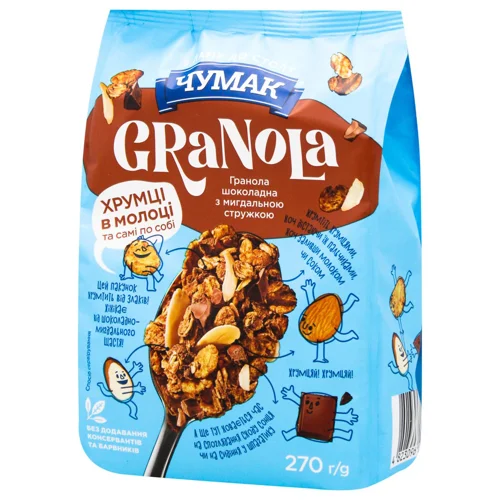 Гранола Чумак шоколад з мигдальною стружкою 270г