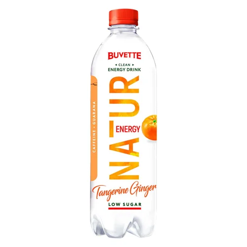 Напій енергетичний Buvette Natur Energy зі смаком імбиру і танжерину 0,5л