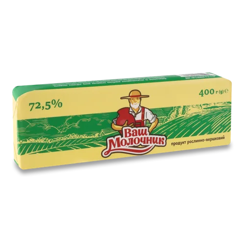 Продукт Рослинно-Вершковий 72.5% Ваш Молочник, м/у, 400г