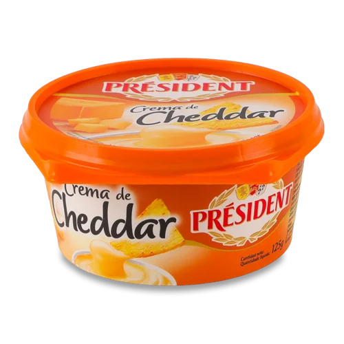 Сир Плавлений 52% Crema De Cheddar President, В/ґ, 125г