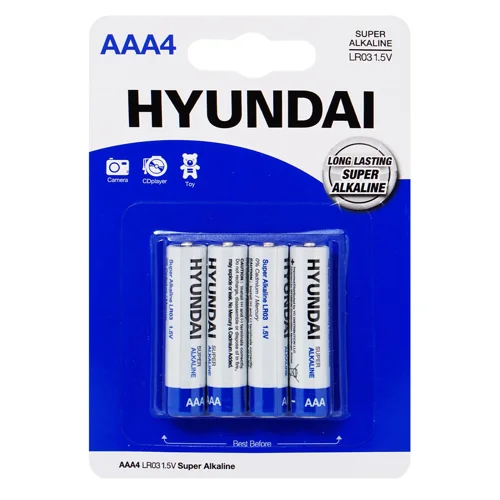 Батарейка лужна Hyundai AAA LR03 4шт