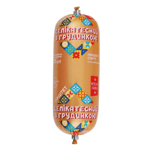 Паштет першого сорту Делікатесний з грудинкою М'ясна лавка 125г