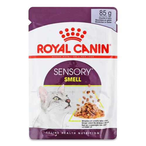 Вологий Повнораціонний Корм Для Дорослих Котів, Шматочки В Желє Smell Sensory Royal Canin, в/ґ, 85г